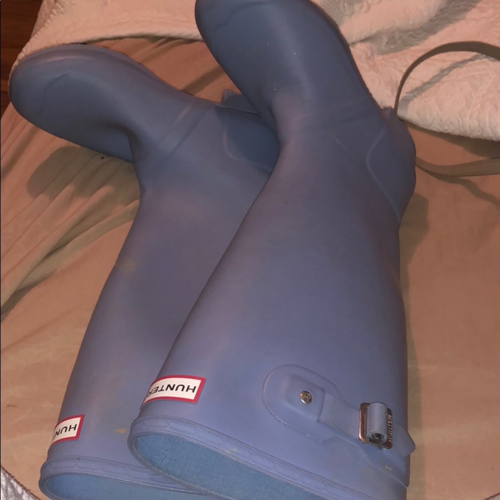 blue hunter boots